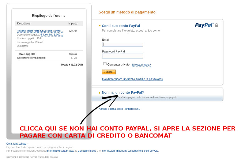 pagare senzxa conto paypal