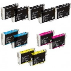 Set 11 Cartucce Compatibili Rainbow Plus Per Epson T1281 T1282 T1283 T1284