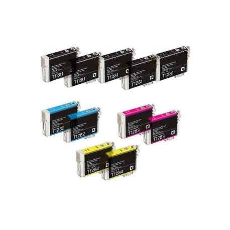 Set 11 Cartucce Compatibili Rainbow Plus Per Epson T1281 T1282 T1283 T1284
