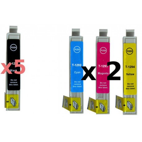 Set 11 Cartucce Compatibili Rainbow Plus Per Epson T1291 T1292 T1293 T1294