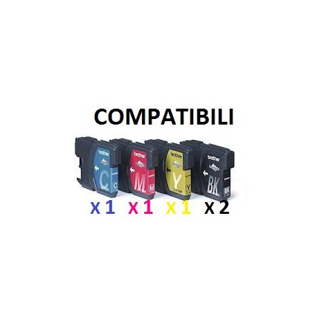 Cartucce Compatibili Combo Ad Alta Capacità Per Brother LC-1100Bk LC-1100C LC-1100M LC-1100Y LC-980Bk LC-980C LC-980M LC-980Y