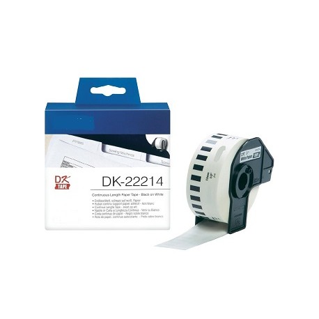 DK 22214 Rotolo Etichette 12mmX30.48m Bianco