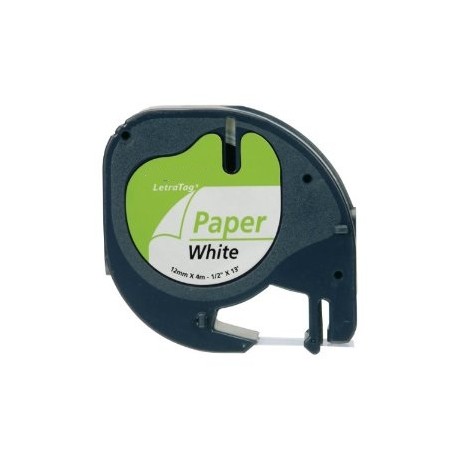 Nastro Etichette Dymo Compatibili S0721520 12mm x 4M Bianco Nero