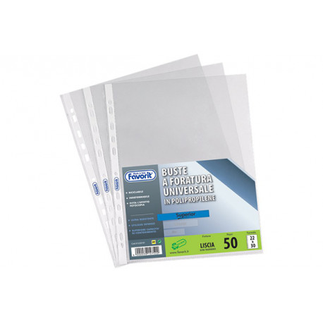 Buste in Plastica Universali FAVORIT - SUPERIOR Liscia 50pz