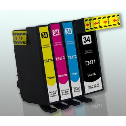 Rainbow 4 Cartucce Epson T3471 T3472 T3473 T3474