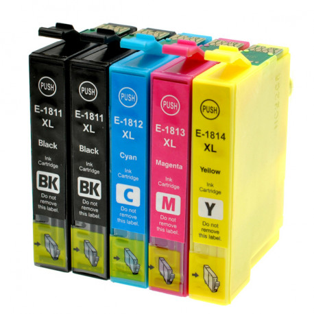 Rainbow 5 Cartucce Epson T1811XL T1812XL T1813XL T1814XL