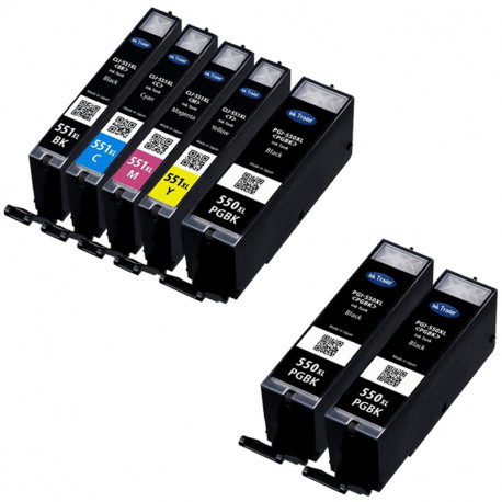 SuperPack 20 cartucce Canon PGI-550BK compatibili CLI-551compatibili