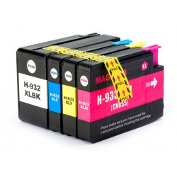 Rainbow 4 Cartucce Compatibili HP 932XL HP 933XL