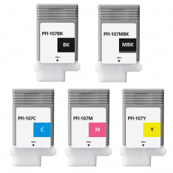 Multipack 5 Cartucce Per Canon PFI 107 Compatibili