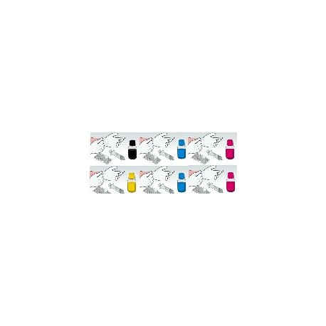 Confezione 6 Flaconi 100 ML Inchiostro Dye Epson