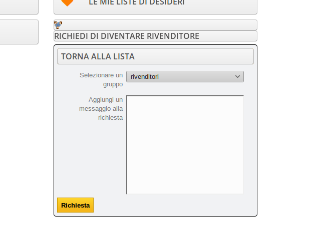 nuova richiesta